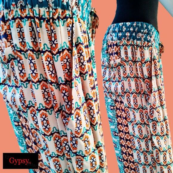 GYPSY05 NEW Bohemian Lima Mosaic Relaxed Slim Pant M - Picture 6 of 12